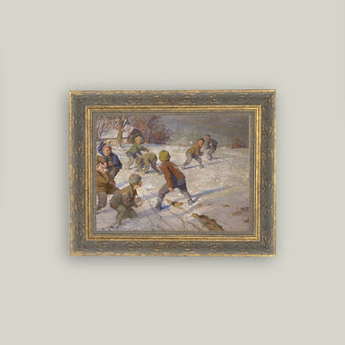 8x10 The Snowball Fight Framed Art