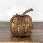 9.75" Lighted Rattan Pumpkin