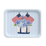 Freedom250® Patriotic Hydrangea Tote Serving Tray