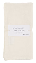 100% Stone Washed Linen Napkins-Set Of 4