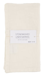 100% Stone Washed Linen Napkins - Set Of 4
