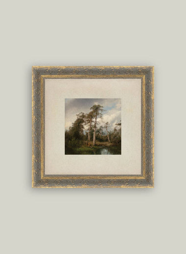 9x9 Live Oaks with Deer Framed Art