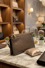 Jaylene Three Compartments Crossbody Bag - Bronze
