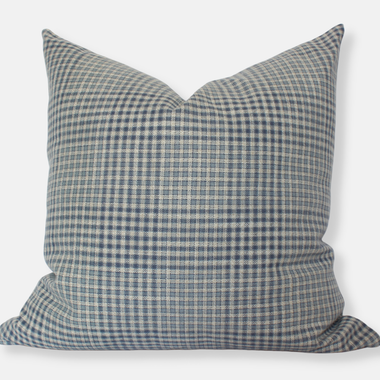 20x20 Blue Gingham Pillow Cover