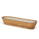 Vanilla Candle in a Wooden Oval Bowl - 17"