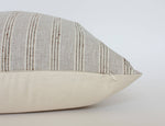 18x18 Neutral Beige Striped Pillow Cover