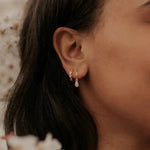 April Raindrop Dangle Hoops: Gold