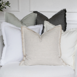 20x20 Fringe Pillow Cover - Light Gray
