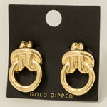 Intricate Knot Drop Earrings - Gold
