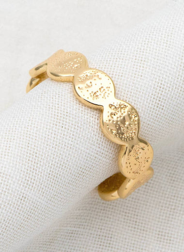 Emory Gold Hammered Adjustable Ring