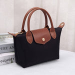 Britney Nylon Double Handle Crossbody Bag - Black