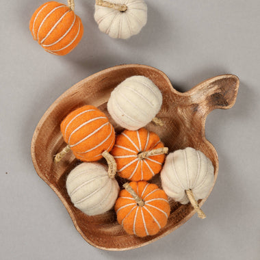 Set of 12 Ivory and Orange Pumpkin Bowl Filler