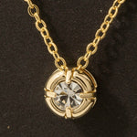 CZ Stud Pendant Necklace - Gold