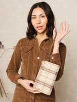 Riley Plaid 3 Compartment Crossbody - Red/Black