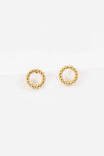 Embossed Circle Stud Earrings