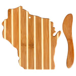 Wisconsin Shaped Charcuterie Board & Cheese Spreader Set