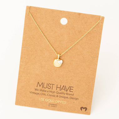 Dainty Coin Heart Pendant Necklace - Gold
