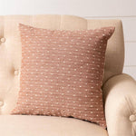 18x18 Hushed Auburn Pillow Cover With Kantha Stitch