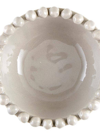 5" Ceramic Beaded Bowl - Gray