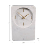 White Marble with Brass Table Clock