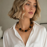 Beaded Gumball Statement Necklace - Royal Navy