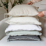 20x20 Fringe Pillow Cover - Light Gray