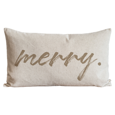 16x26 Natural Merry Pillow Cover