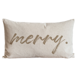 16x26 Natural Merry Pillow Cover
