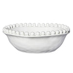 8" Ceramic Beaded Bowl - White