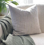 18x18 Neutral Beige Striped Pillow Cover