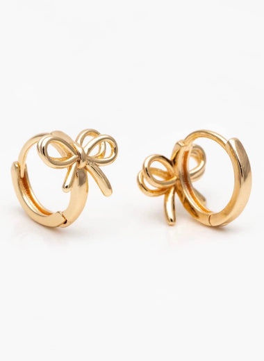 Juliana Gold Bow Huggie Hoops