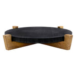 11" Black Marble & Wood Riser