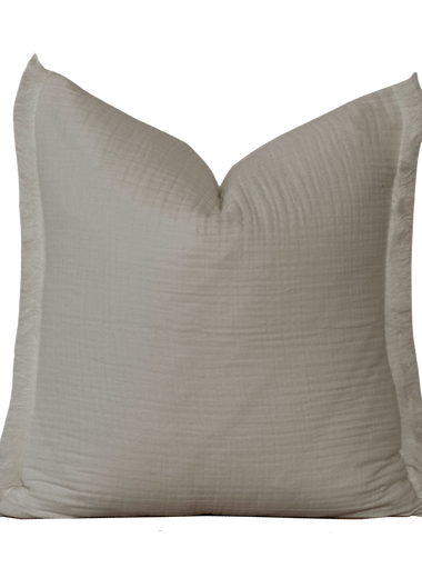 20x20 Gauze Fringe Pillow Cover - Taupe