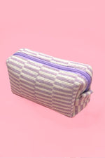 Striped Cosmetic Pouch