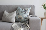 20x20 Light Blue Floral Pillow Cover