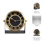 Black/Gold Metal Round Table Clock