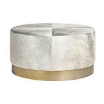 Frosted Hide & Antique Brass Ottoman