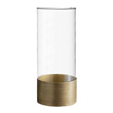 Glass Vase with Brass Bottom