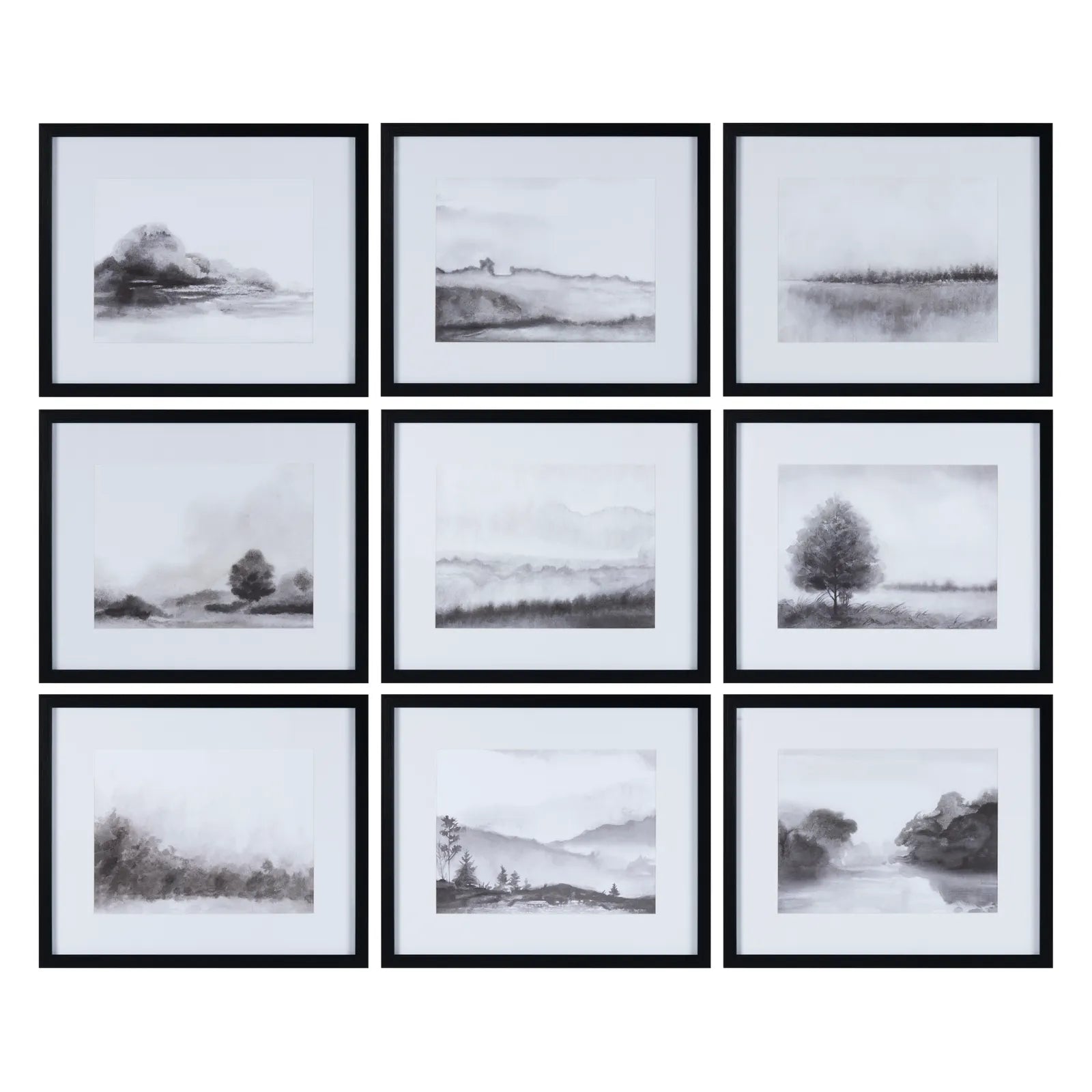 Black & White Landscape Art Linen & Clove