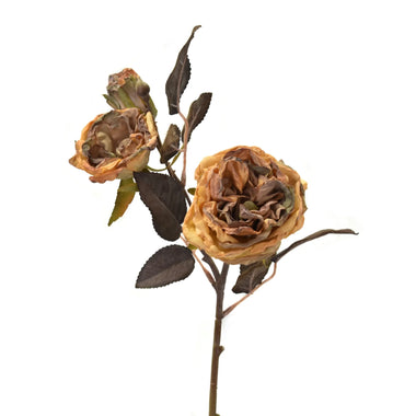 17" Faux Dried Wild Rose Spray