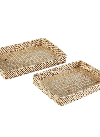 Geometric Capiz Inlaid Tray