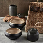 Black Stoneware Canister