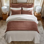 Queen Velvet Stitch Quilt Set - Rust