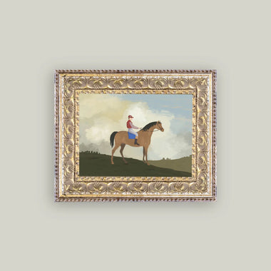 6x7 Horse Rider Art in Frame