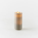 7.75 Inch Cream LED Wax Pillar Water Candle w/Remote