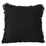 20x20 Black Pillow with Fringes