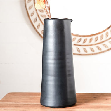 Smooth Black Ceramic Vase