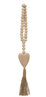 Wooden Bead Garland w/ Heart