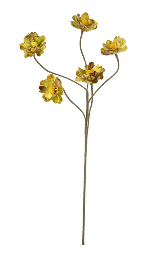 Single Flower Yellow Floral Pick
