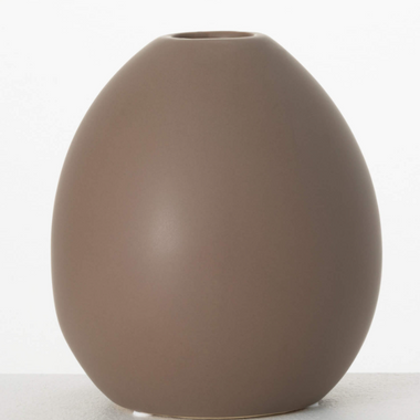 Modern Matte Brown Oval Vase